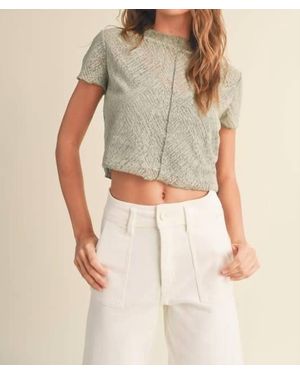 Miou Muse Patterned Fabric Top With Tank - Natural