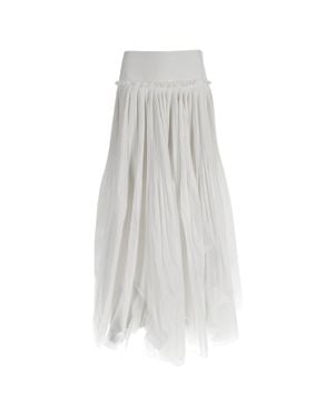 Alberta Ferretti Pleated Maxi Skirt - White