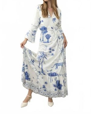 NIBI Rhode Wrap Dress - Blue