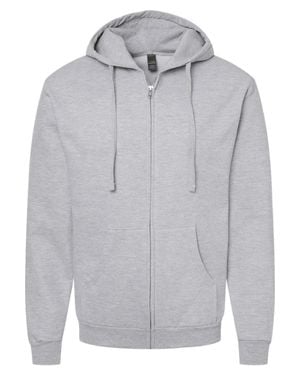 Tultex Full-Zip Hooded Sweatshirt - Gray