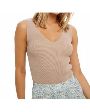 Wishlist Ribbed Knit Sleeveless Bodysuit - Natural