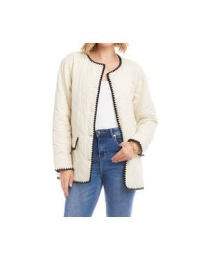 Karen Kane Edge Stitch Quilted Jacket - White
