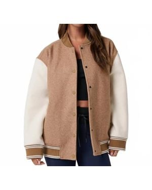Travis Mathew Clubside Varsity Bomber Jacket - Brown