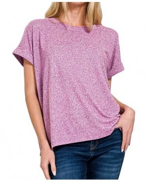 Zenana Soft Short Sleeve Tee - Purple