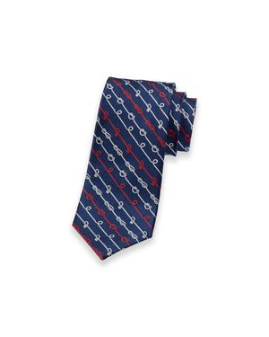 Paul Fredrick Nautical Woven Silk Tie - Blue