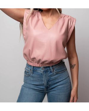 Bishop + Young Simone Vegan Leather Top - Pink
