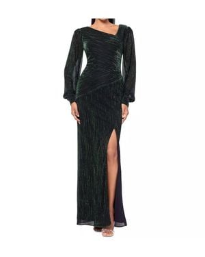green emerald velvet dress Betsy and Adam One Shoulder Velvet 