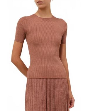 Zimmermann Wanderlust Metallic Tee - Brown