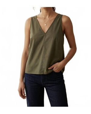 ODEEH V Neck Light Weight Tank Top - Green