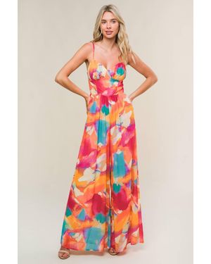 TRUEDAMES Sweetest Style Woven Jumpsuit - Red