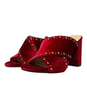 Cole Haan Gabby Studded Slip-On Sandals - Red