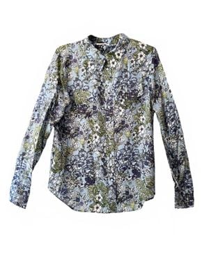 Gold Hawk Tropical Pocket Blouse - Gray