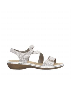 Remonte Regina C7 Cracked Leather Sandal - White