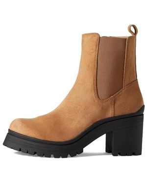 Anne Klein Zendaya Size 8.5 Cognac Block Heel Ankle Boots Khd704 - Brown