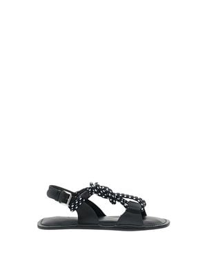 Plan C Lanyard Cord Sandals - White