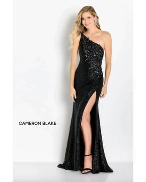 Mon Cheri Beaded Evening Dress - Black
