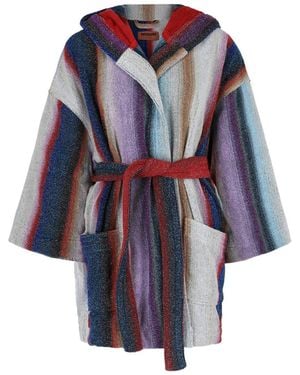 Missoni Clancy Hooded Bathrobe - Blue
