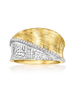Ross-Simons Diamond Striped Ring - Metallic