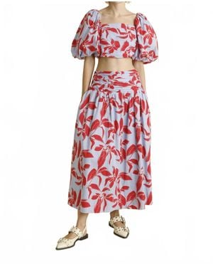 AUREUM Shirred Midi Skirt