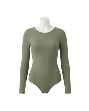 Spanx Suit Yourself Long Sleeve Scoop Neck Bodysuit - Green