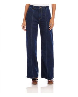 Karen Kane Seam Detail Wide-Leg Jeans - Blue
