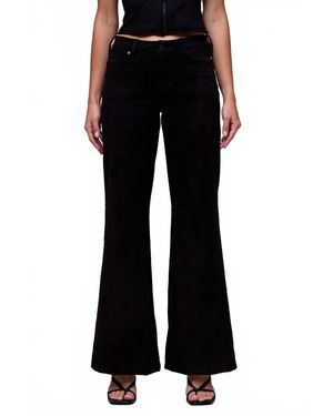 Hidden Jeans Suede Stretch Comfort Flare Pants - Black