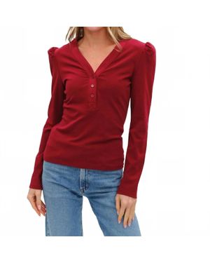 Six Fifty Emily Puff Sleeve Top - Red