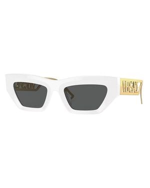 Versace Cat Eye Full Rim, With A Frame And Dark Lens - White