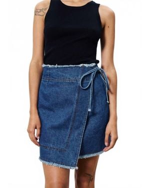FRNCH Nise Denim Mini Wrap Skirt - Blue