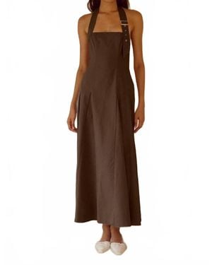 Seven Wonders Astrid Halter Midi Dress - Brown
