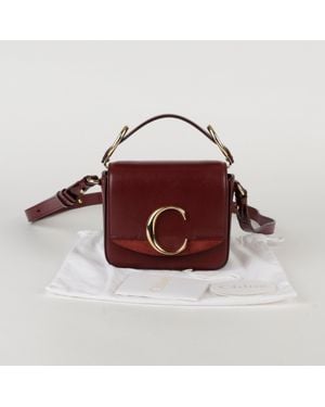 Chloé Mini Sepia Leather Tote And Shoulder Bag - Red