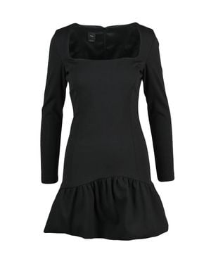 Pinko Acetosella Square Neck Viscose-Blend Dress - Black