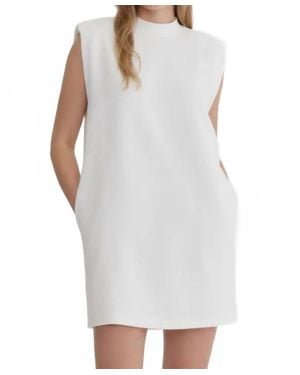 She + Sky Modern Muse Sleeveless Shift Dress - White