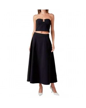 Endless Rose Strapless Top And Skirt Set - Black