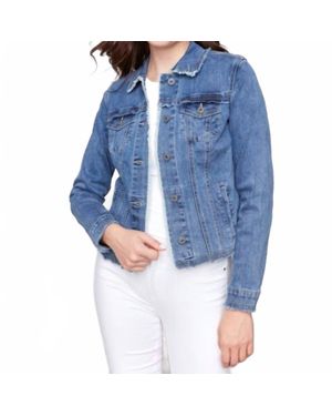 Charlie b Jean Jacket With Frayed Edges - Blue
