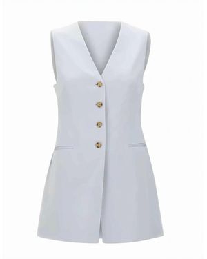 BOSS Julinial Viscose Crepe Viscose Tailored Vest - Blue