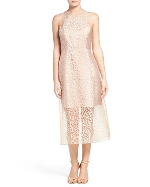 Ali & Jay Leopard Print Sheet Midi Sleeveless Dress - Natural