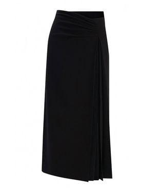 Exquise Ruched Pleated Side Skirt - Black