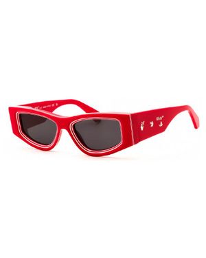 Off-White c/o Virgil Abloh Sunglasses Geometric Full Rim, Frame And Dark Lens Oeri047Andy2507 - Red