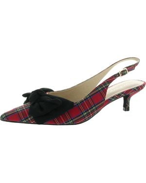 Jack Rogers Debra Bow Canvas Kitten Heels - Brown