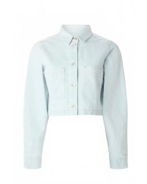 Le Jean Bow Embroidered Overshirt - Blue
