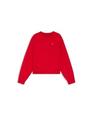 HUGO All-Gender Cotton-Terry Sweatshirt With Heart Logo - Red