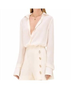 Alexis Pat Long Sleeve Blouse - White