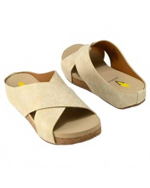 Volatile Ablette Ultra Comfort Slip-On Crisscross Slides - Metallic
