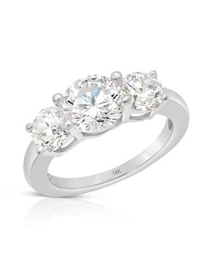MAX + STONE 14K Or 3 Carat Cubic Zirconia Anniversary Or Engagement Ring - Metallic