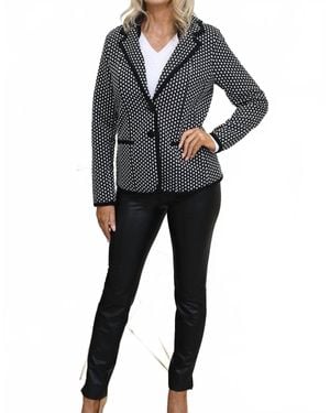 Dolcezza Removeable Hood Patterned Jacket - Black