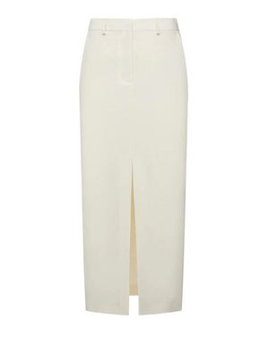 SIMONA CORSELLINI Midi Skirt With Front Slit - White
