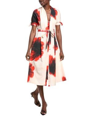IPPONELLI Pleated Midi Dress - Red