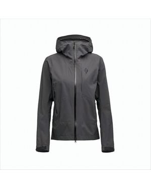 Black Diamond Matte Finish Jacket With Hood - Gray