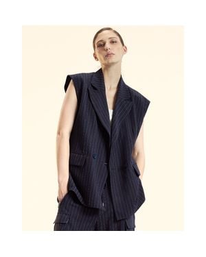 Cynthia Rowley Pinstripe Vest - Blue